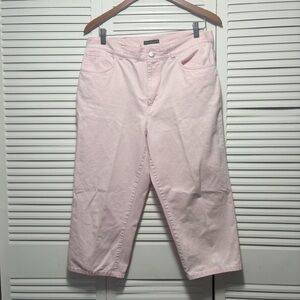 Lauren Jeans Co Ralph Lauren Womens Cotton Capri Jeans Pink 5 Pockets Size 12